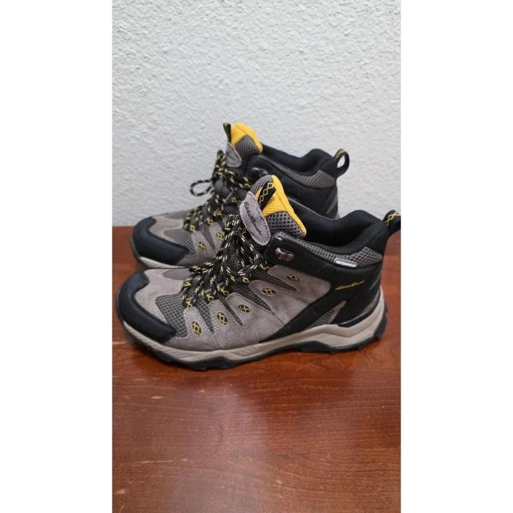 Eddie Bauer Waterproof Hiking Boots Men's Size 7 Grey Black Outdoor Trekking‎